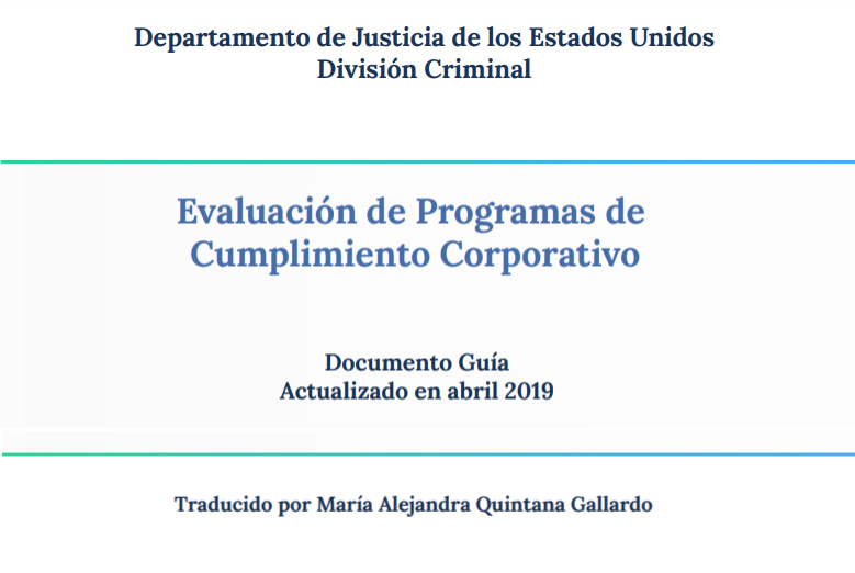 Versión En Español Del Evaluation Of Corporate Compliance Programs (Documento Guía)